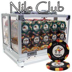 600 Ct Custom Breakout Nile Club Chip Set - Acrylic Case