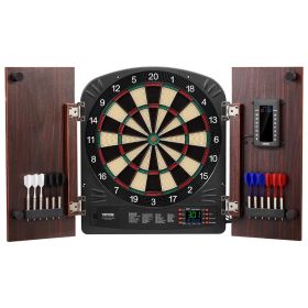 Dartboard and Cabinet Set, Ready-to-Play Bundle Dartboard Cabinet Set, Hideaway Cabinet Features Electronic Scoring, Easy Assembly