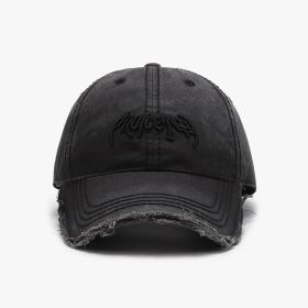 Letter Three-dimensional Embroidery Soft Top Burr Men's Baseball Cap (Option: Black-Adjustable)