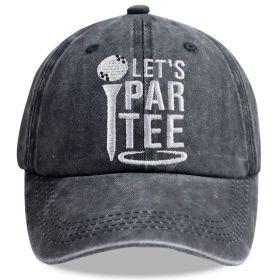 Golf Gifts Hats For Mom Dad, Par Tee Hats For Men Women, Adjustable Embroidered Wash Cotton Baseball Cap (Option: Grey)